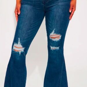Women's Blue Distressed Jeans